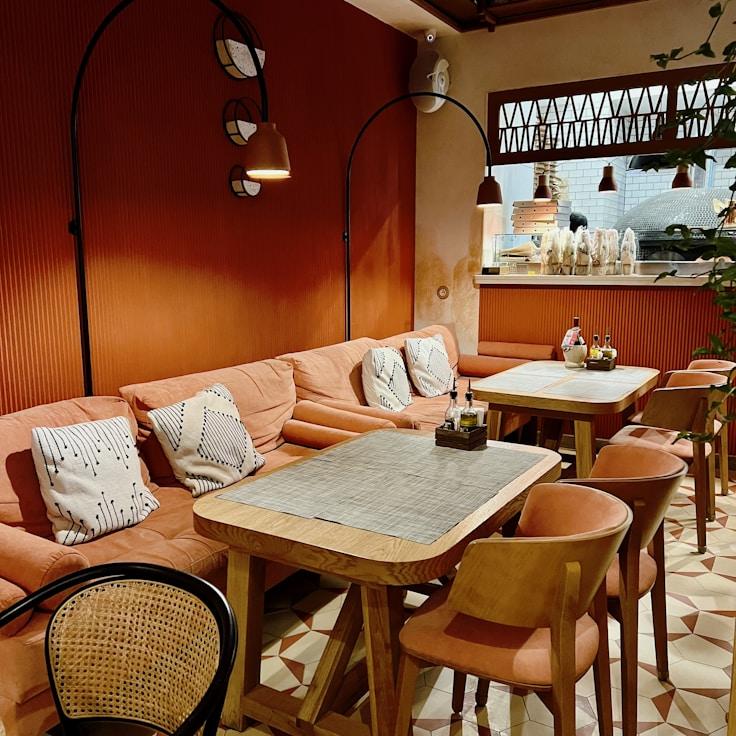 Restaurant interior with private family seating